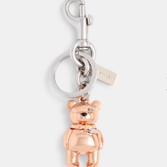Coach Accessories - Coach 3D Rose Gold Teddy Bear Key Fob Bag …